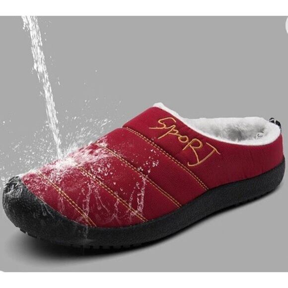 CEVILLE - L Sz 7.5 (38) Red Quilted Nylon Slippers. EVA Sole & Fleece Lining NWT - Picture 9 of 16